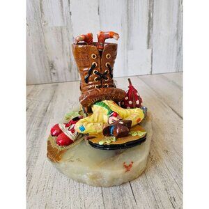 Ron Lee hobo boot clown emmett kelly sleeping 1994 gold circus figurine statue v